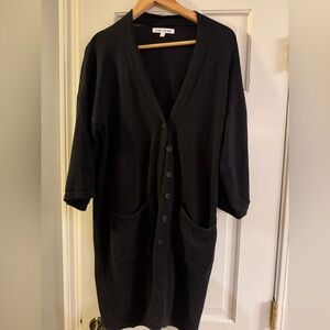 Elizabeth and James black duster sweater with buttons - size medium